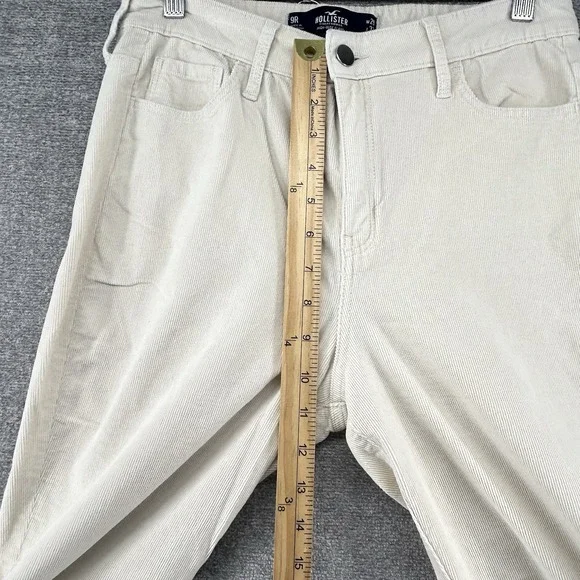 Hollister Flare Corduroy Pants Women Size 29x30 High Rise Beige Casual Boho - Picture 5 of 9